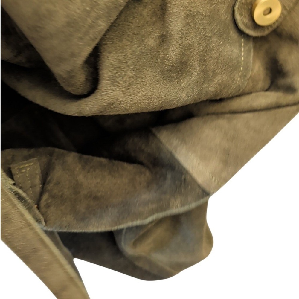 Haute Hippie Suede Hobo Olive Green Slouchy Boho Shoulder Bag With Pouch - Picture 10 of 12
